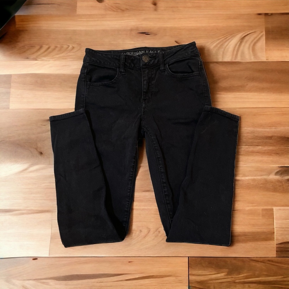 American Eagle Women’s High-Rise Super Stretch Black Jegging Jeans Size 2 - Picture 1 of 7